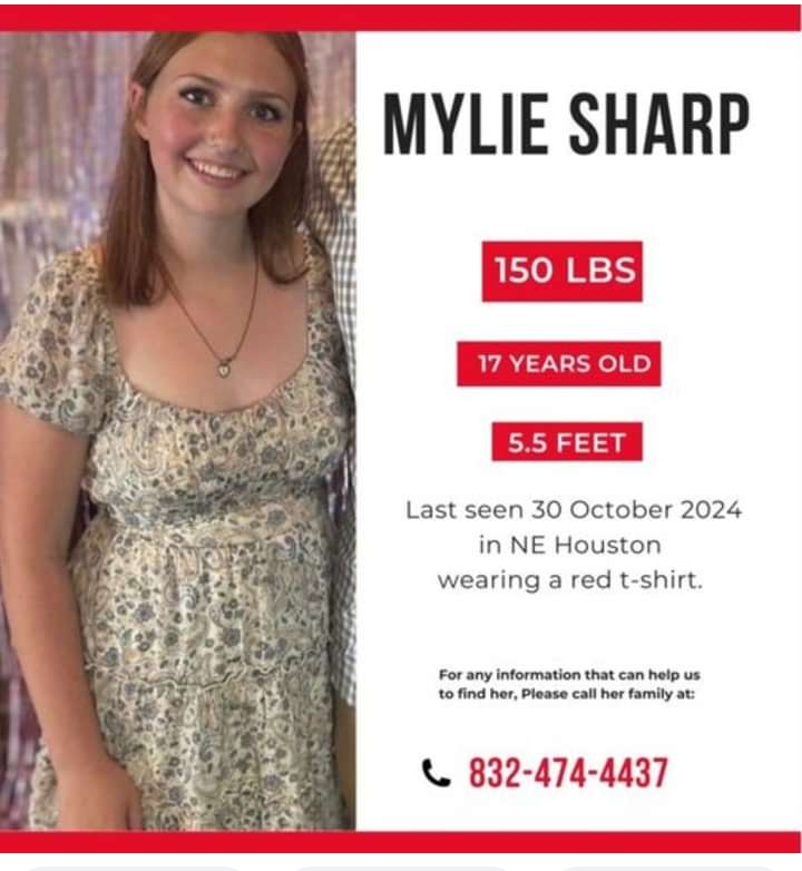 Seventeen-year-old Mylie Sharp from Houston, Texas, has been reported missing, a disappearance that has left her family and friends desperate for answers and praying for her safe return.